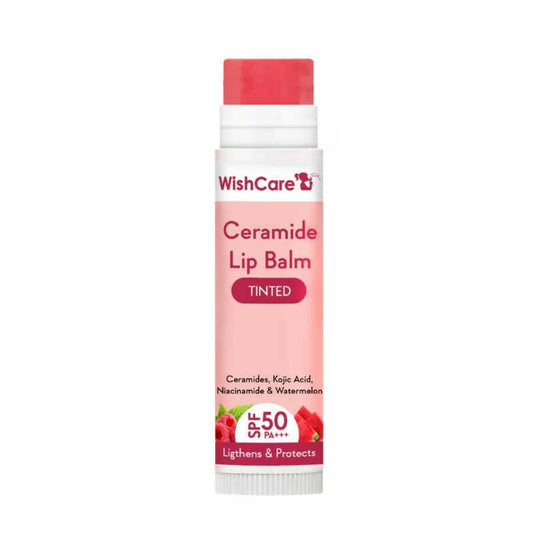 Wishcare Ceramide Lip Balm with SPF50 PA+++ - Tinted - Brightening Balm for Dark Lips with Kojic Acid & Niacinamide