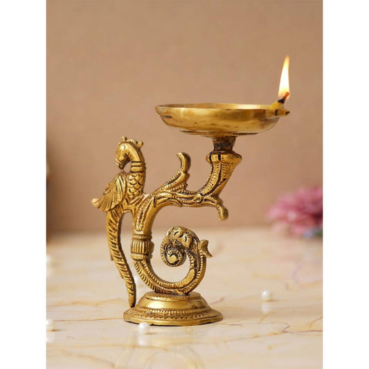 Grab2Buy Beige Peacock Design Diyas