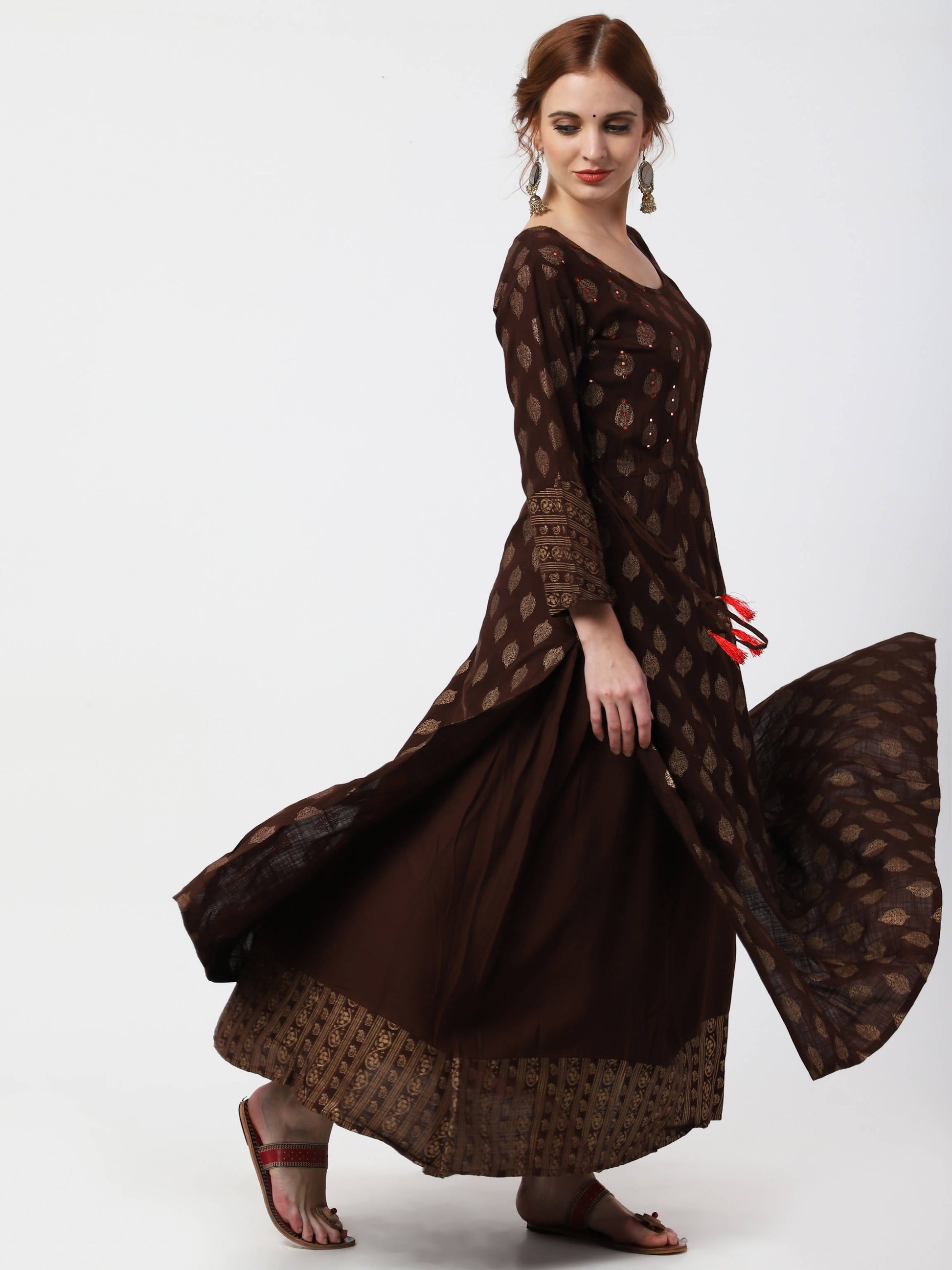 Cheera Double Layer Anarkali Dress - Distacart