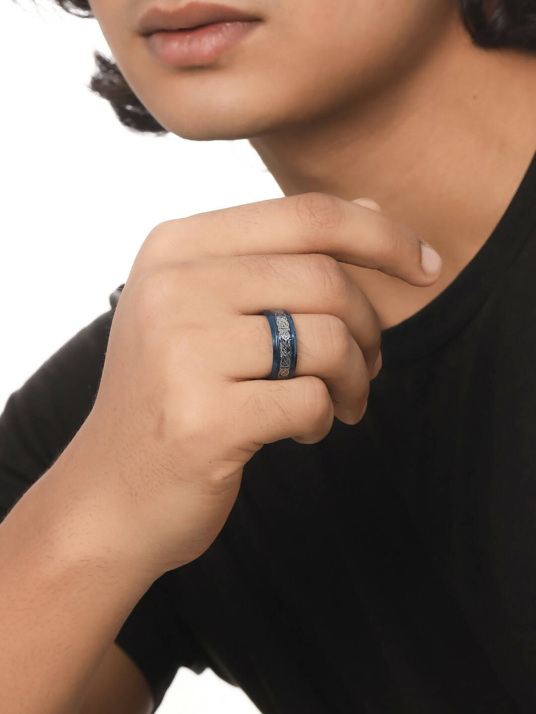 NVR Men's Rhodium-Plated Finger Ring - Grab2buy