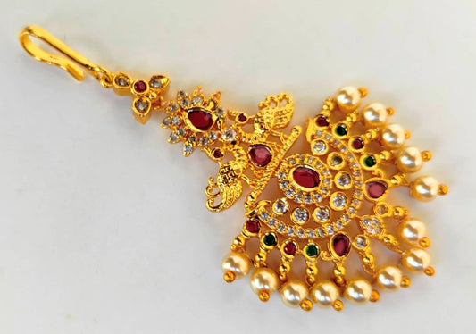 AD Peacock Bridal Beautiful Maang Tikka Grab2Buy Mokshi Collections Grab2Buy