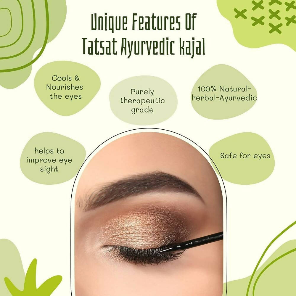 Tatsat 100% Natural Certified Ayurvedic Kajal With Pure Herbs - Distacart