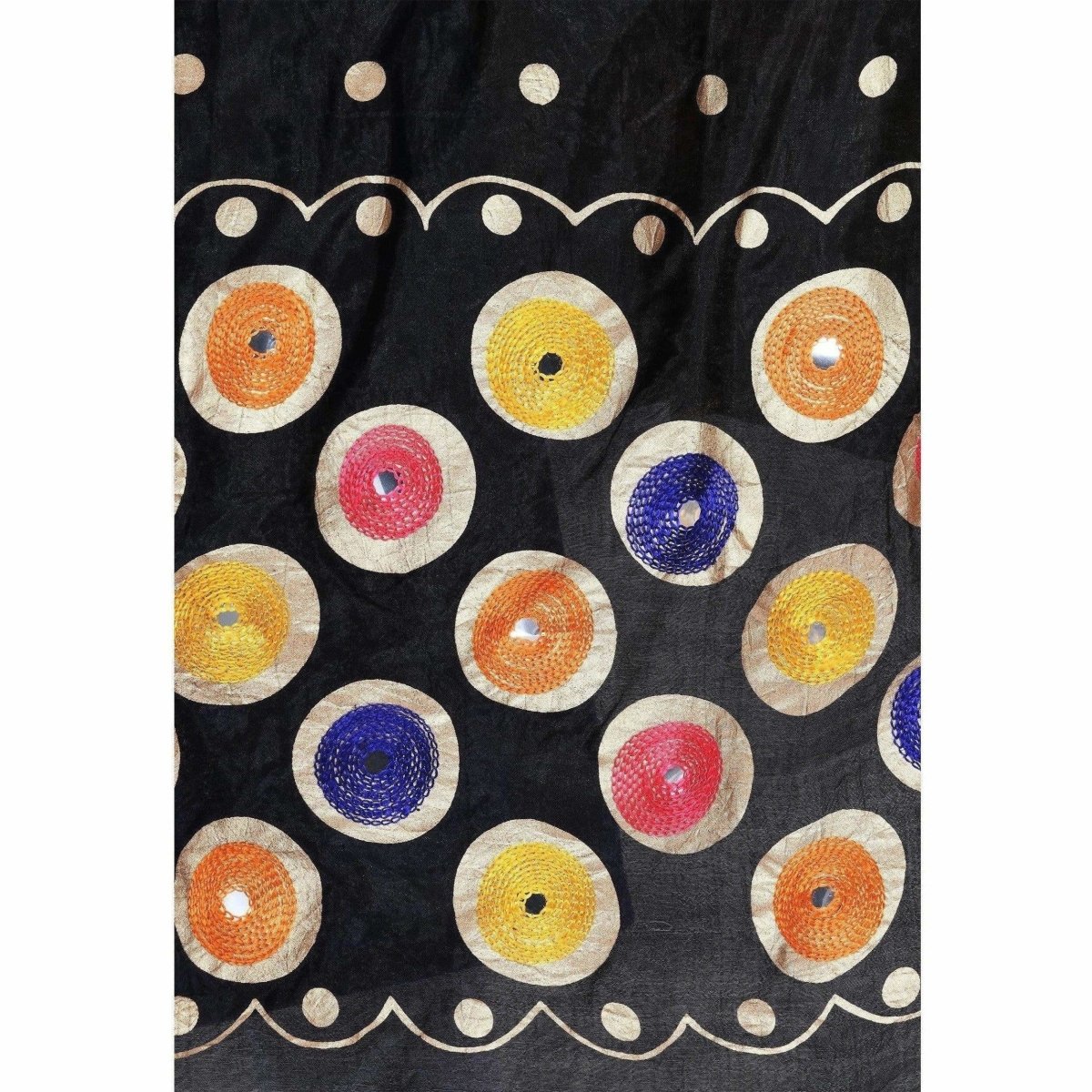 A R SILK Black Color Multi rasgulla Silk Dupattas and Chunnis