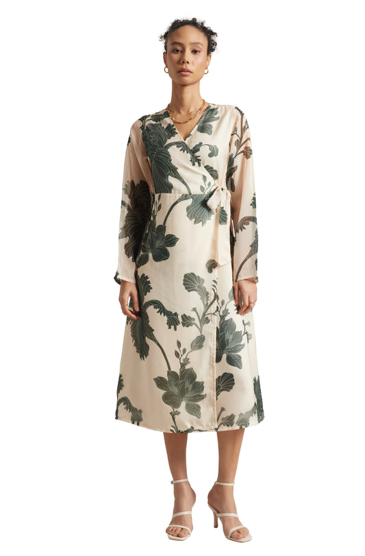 Zaccai Women's Cream Organza Floral Dress Grab2Buy Zaccai Grab2Buy