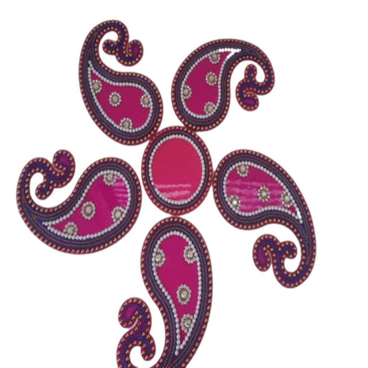 Kundan HandiKrafts Acrylic Pink Colour Jumbo Rangoli - Grab2buy