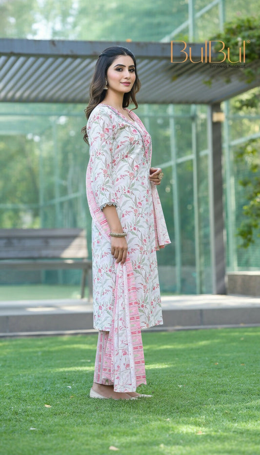 BulBul Fashionista Cotton Red Kurta Set with Dupatta