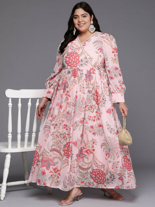 Ahalyaa Women's Traditional wear Ethnic Dress - Pink | Swadesiicart
