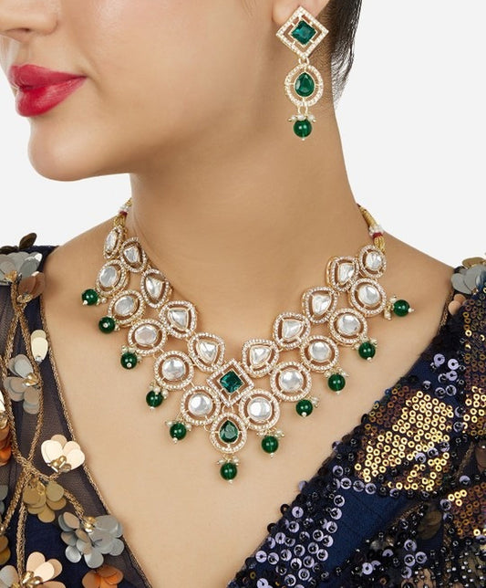 Jewel City Indian Kundan Gold-Plated Stone Studded Jewellery Set | Grab2Buy