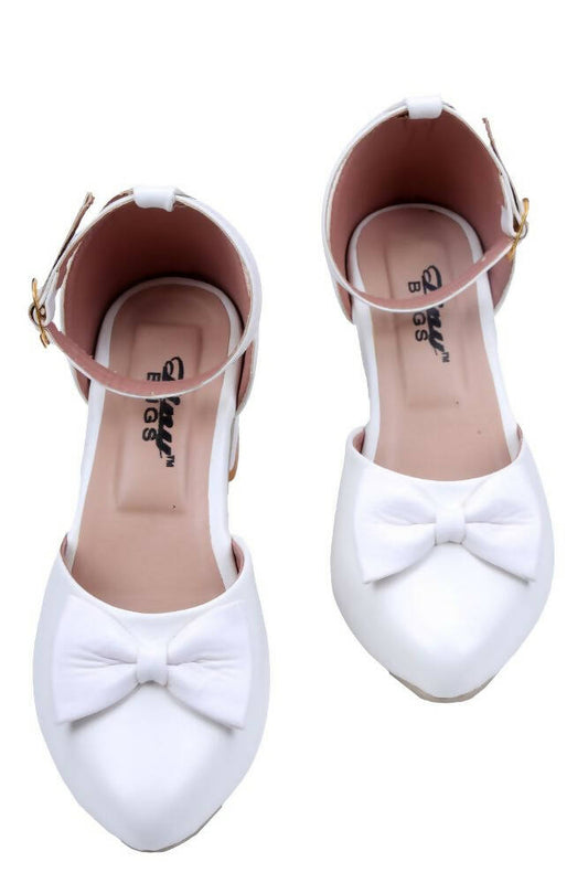 Tiny Bugs Girls Bow Embellished Ballerinas - White Grab2Buy Tiny Bugs Grab2Buy