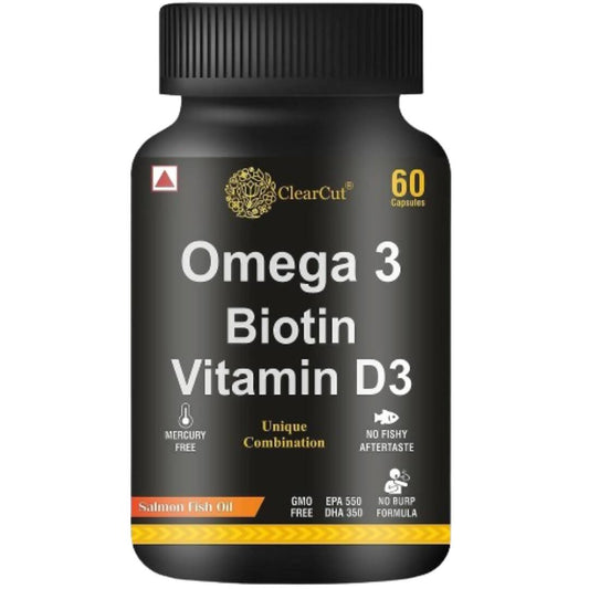 ClearCut Omega 3 Biotin Vitamin D3 Capsules - Grab2buy