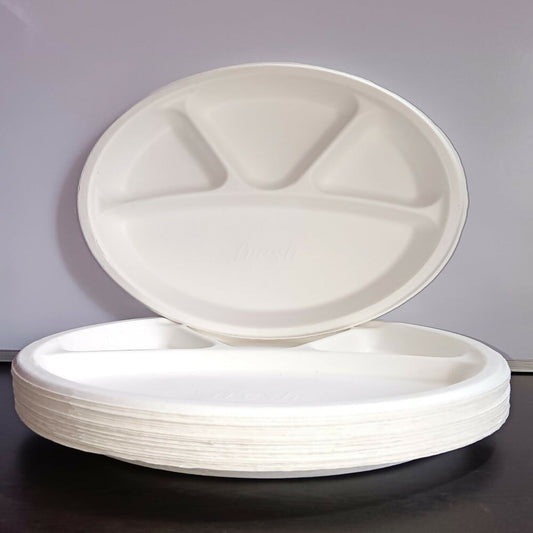 Disposable 4 compartment Plates Grab2Buy Om Sai Bhakti Grab2Buy