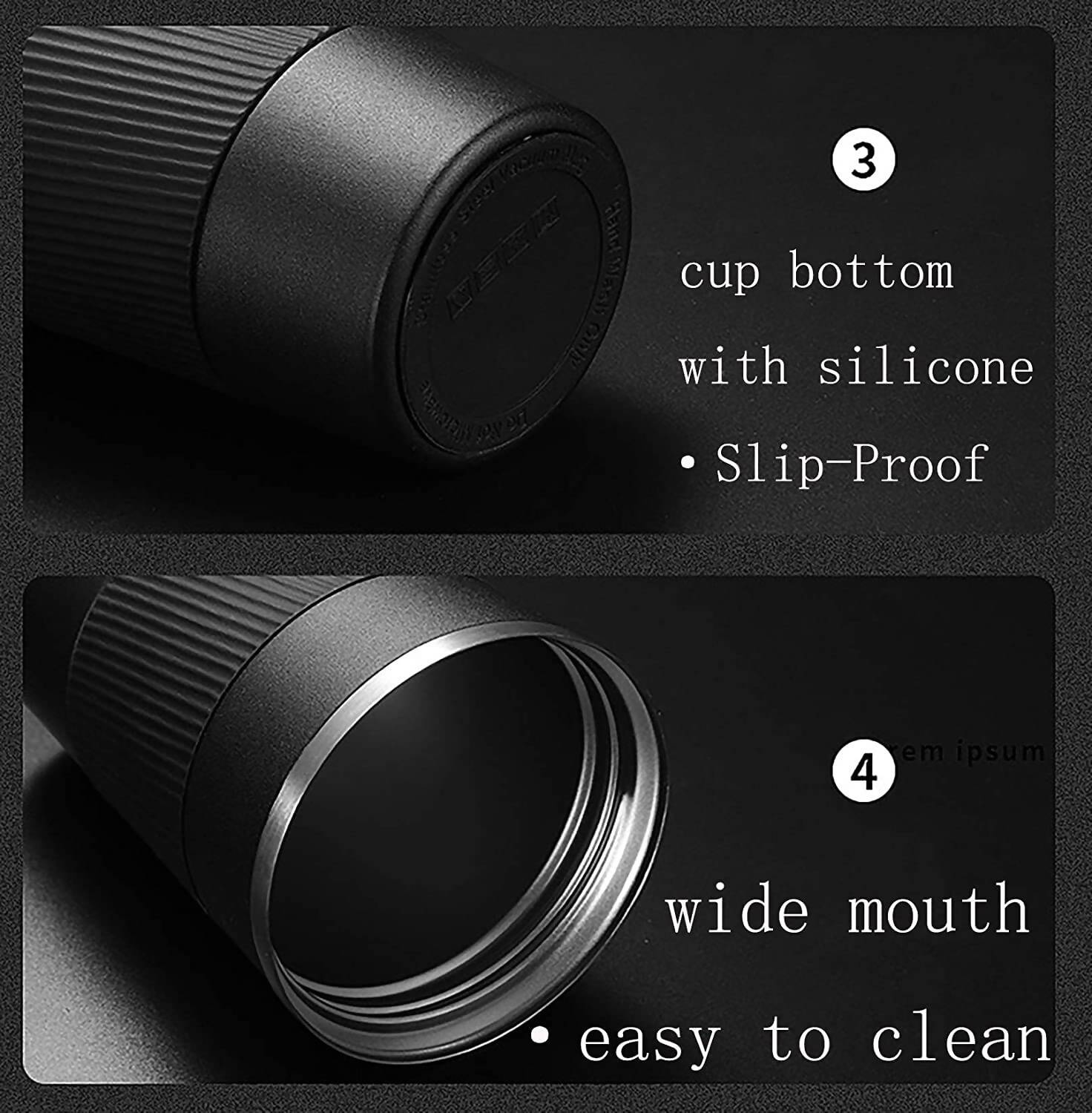 Wosta Insulated Travel Coffee Mug Tumbler 2.0 - 510ml (Black) - Grab2buy