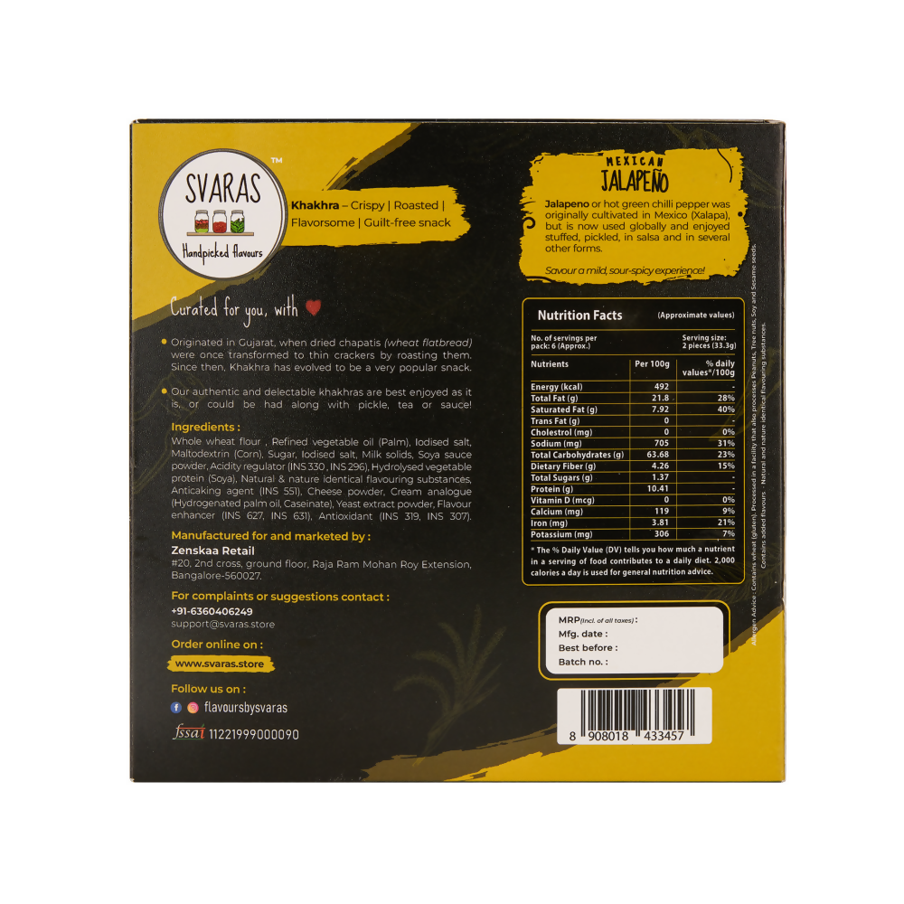 Svaras Mexican Jalapeno Khakhra (New) - Grab2buy