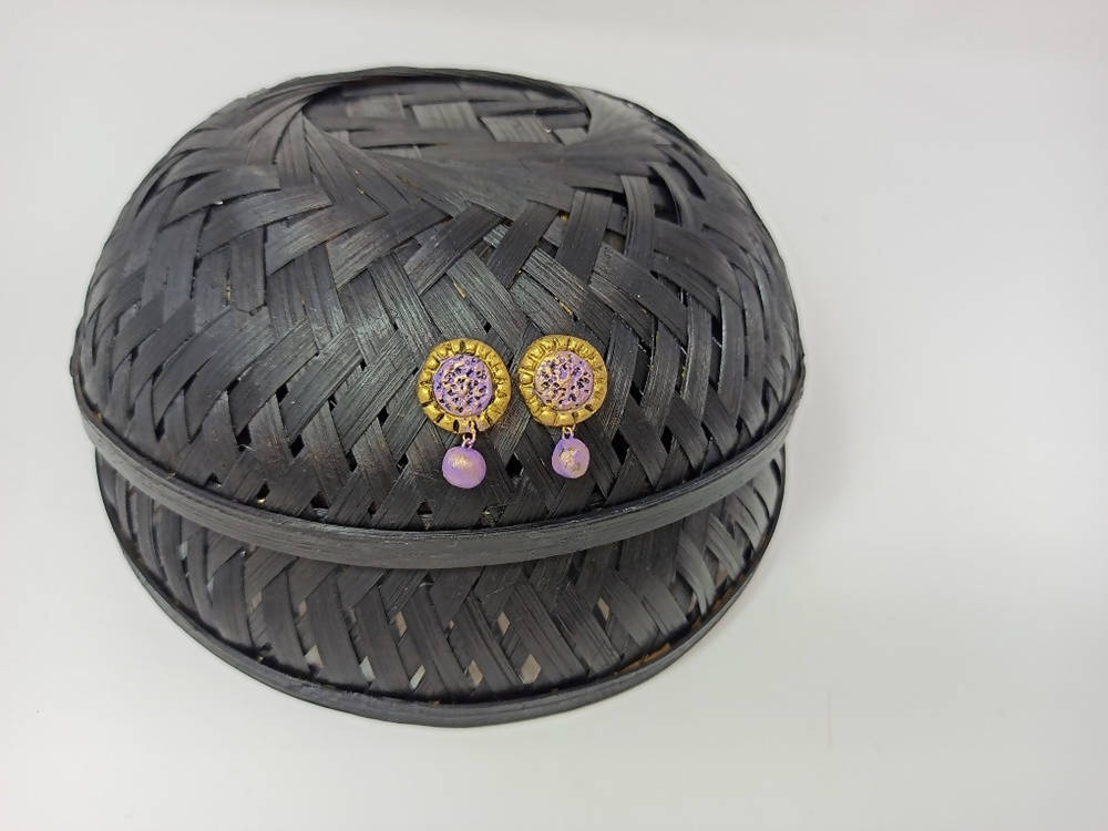 Terracotta Button Studs