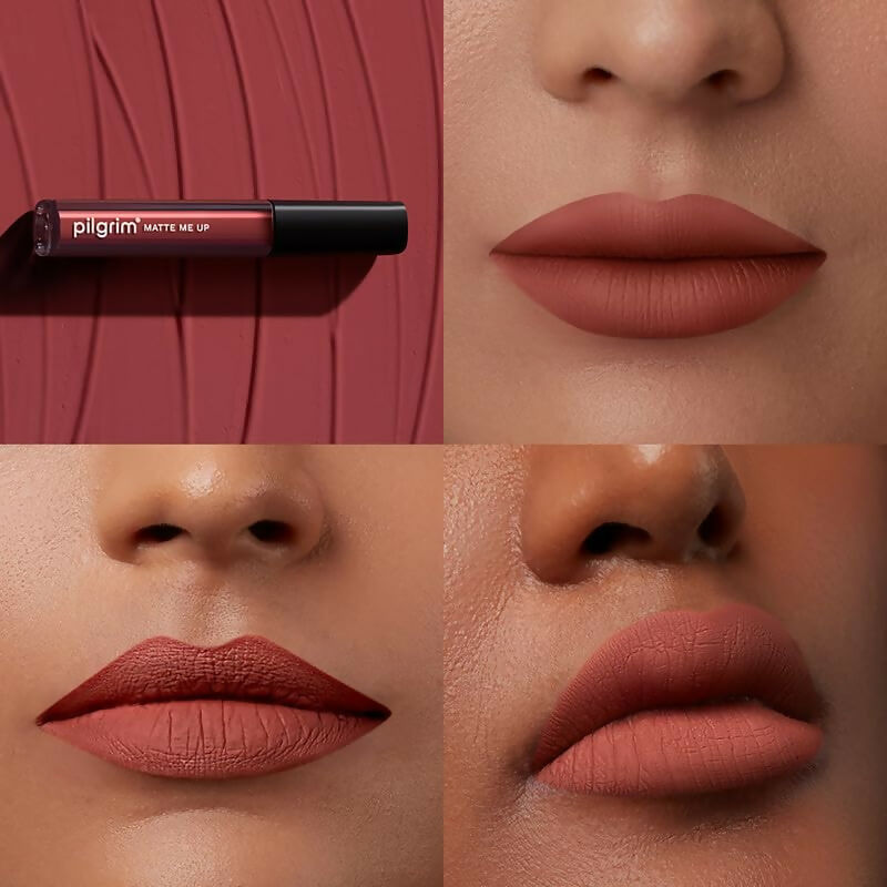 Pilgrim Liquid Matte Lipstick with Hyaluronic Acid - Saucy Coral - Grab2buy