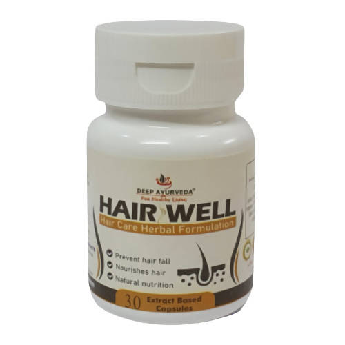 Deep Ayurveda Hair Well 500mg Veg Capsules - Grab2buy