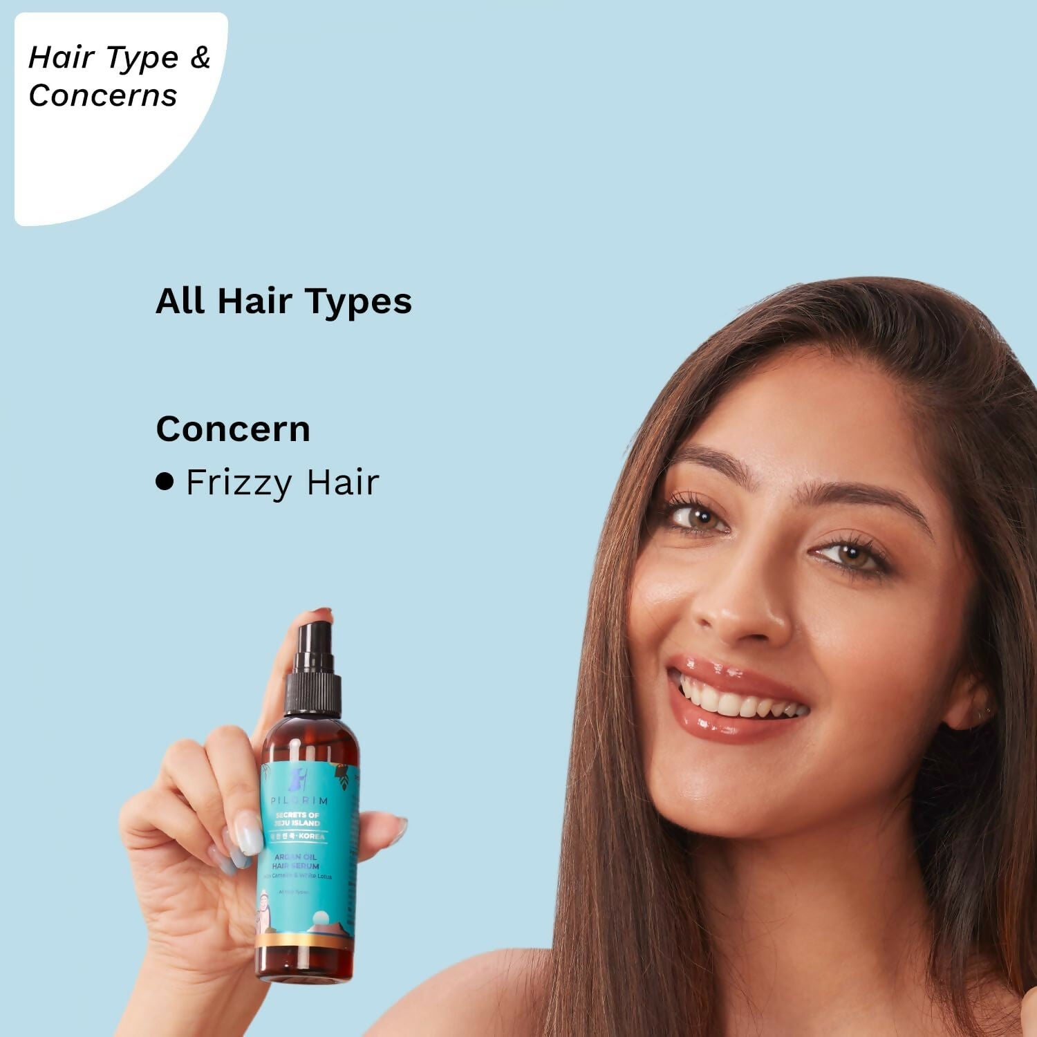 Pilgrim Argan Oil Hair Serum For Dry Frizzy Hair, Hair Smoothing & Soft Hair - Grab2buy