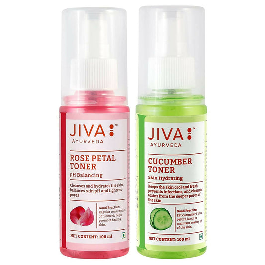 Jiva Ayurveda Rose Petal Water & Cucumber Water Skin Toner Combo Grab2Buy Jiva Ayurveda Grab2Buy