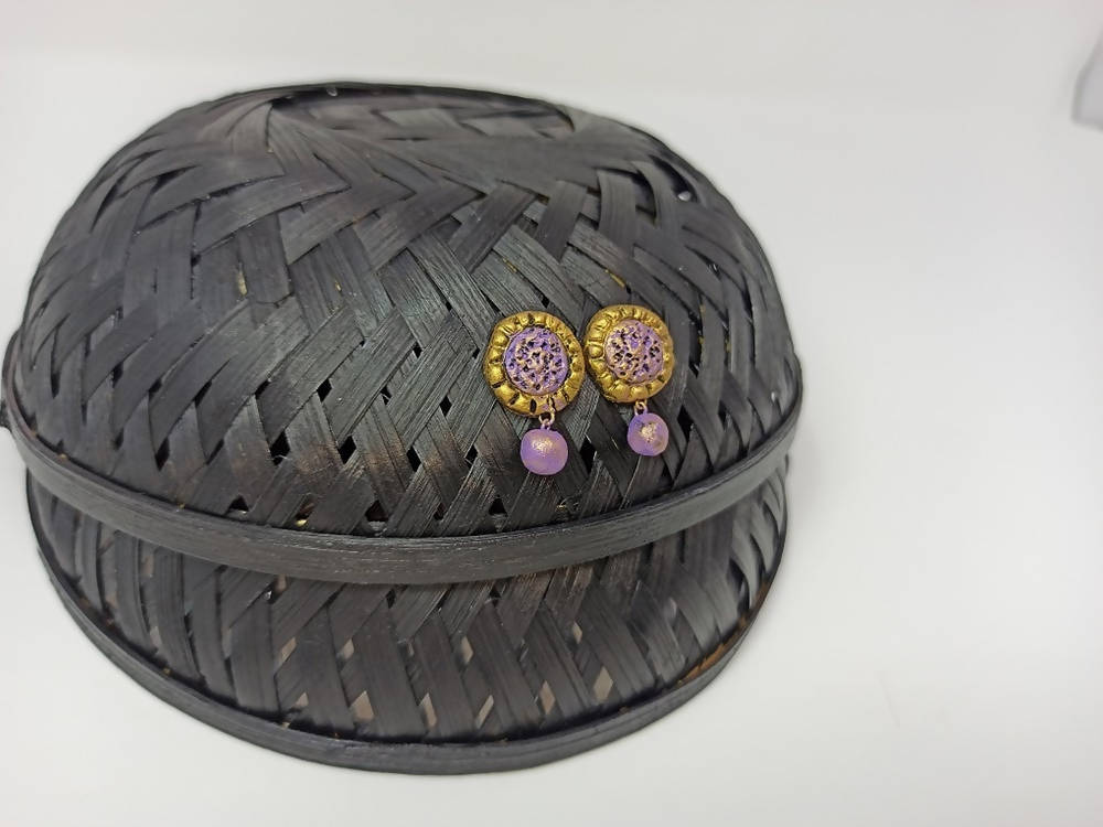 Terracotta Button Studs