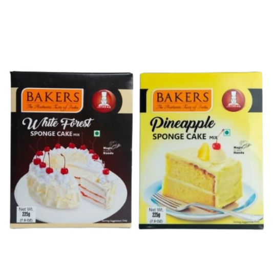 BAKERS Sponge Cake Mix Combo - White Forest & Pineapple
