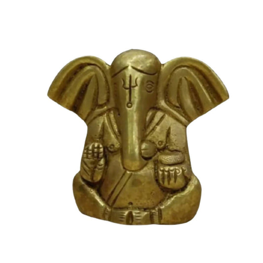 Tamas Brass Ganesha Statue for Temple | Golden Finish | Pooja Idol