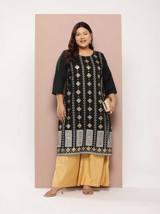 Sztori Plus Size Ethnic Motifs Print Kurta | Grab2Buy