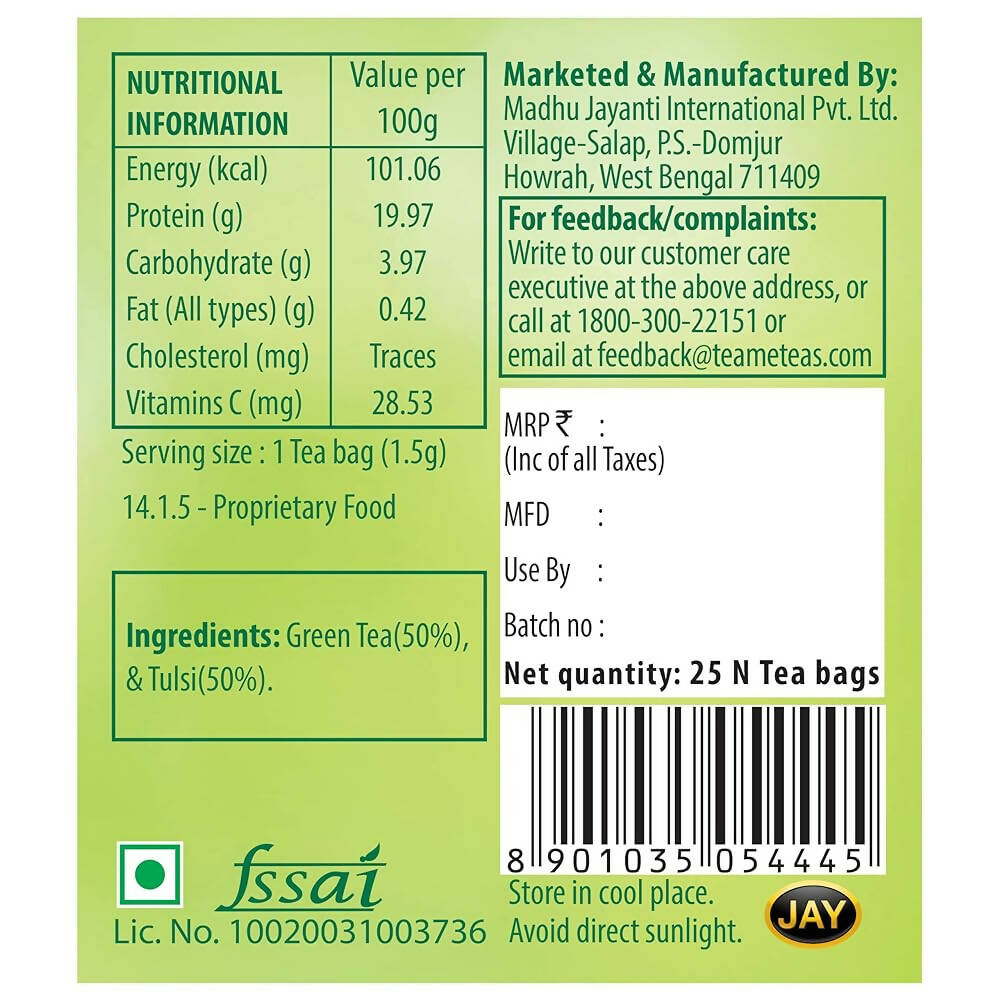 TE-A-ME Restore Tulsi Green Tea Bags - Grab2buy