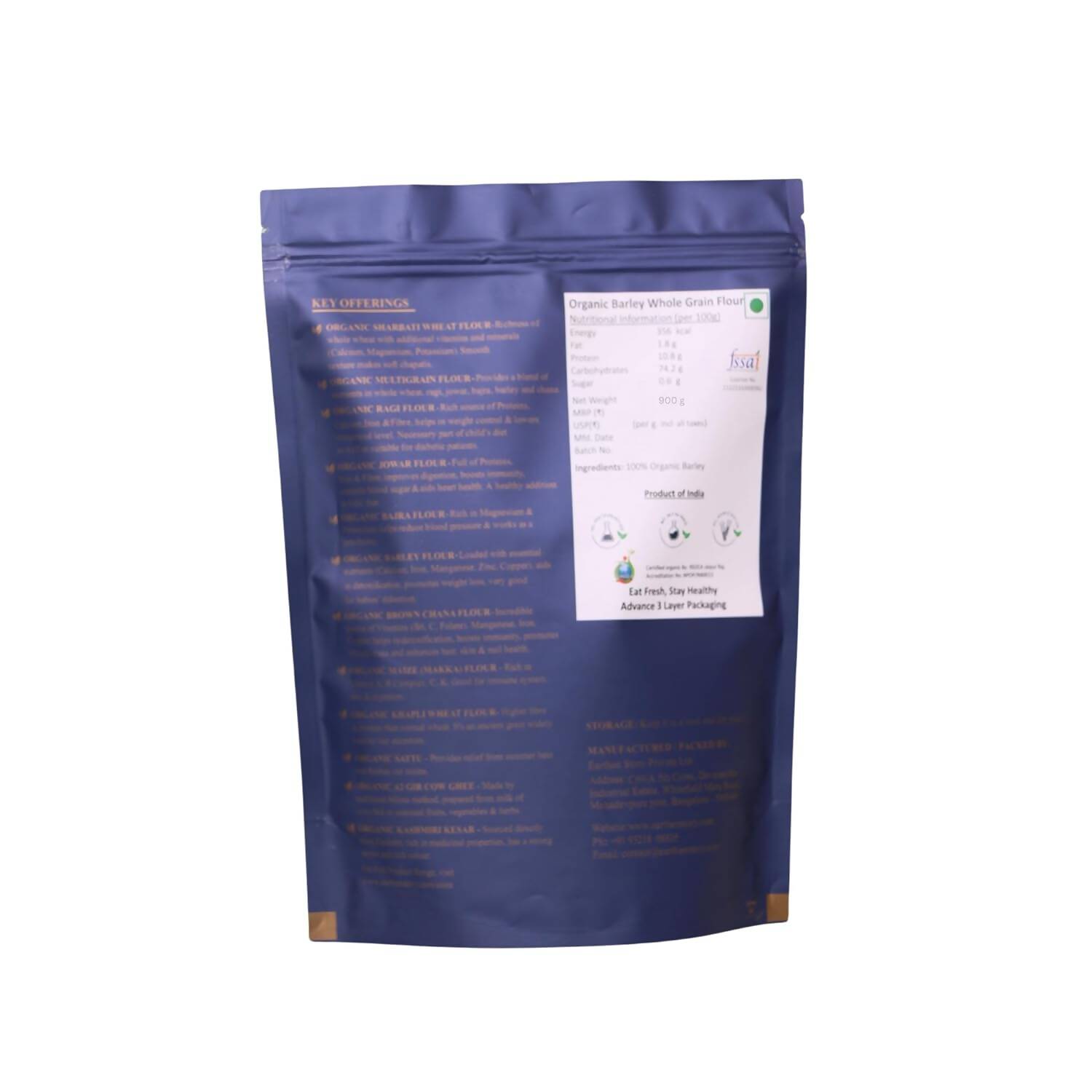 Earthen Story Certified Organic Pearl Barley Flour - Grab2buy