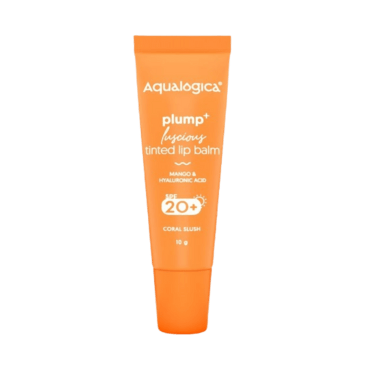 Aqualogica Coral Slush Plump+ Luscious Tinted Lip Balm with Mango and Hyaluronic Acid, SPF 20+