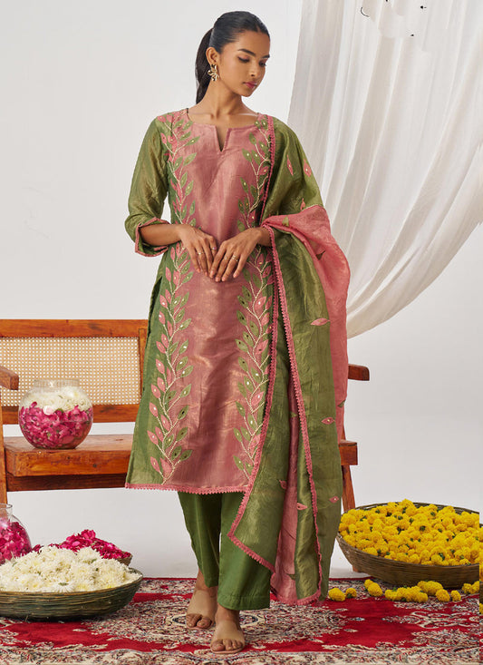 Vegaa Fashion Peach Organza Embroidered Party Wear Suit Grab2Buy Vegaa Fashion Grab2Buy