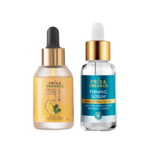 Prisa Organics 20% Vitamin C Face Serum and Skin Firming + Anti Ageing Face Serum Combo