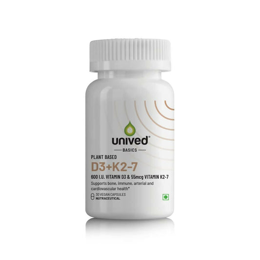 Unived Basics D3+K2 (MK-7) | Vegan Vitamin D3 600 IU & Vitamin K2-7 - Grab2buy