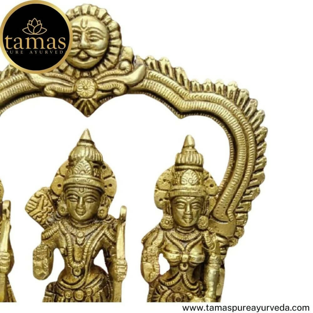 Tamas Brass Handcrafted Ram Darbar Shree Ram Ji Sita Laxman Hanuman Statue Idol - Grab2buy