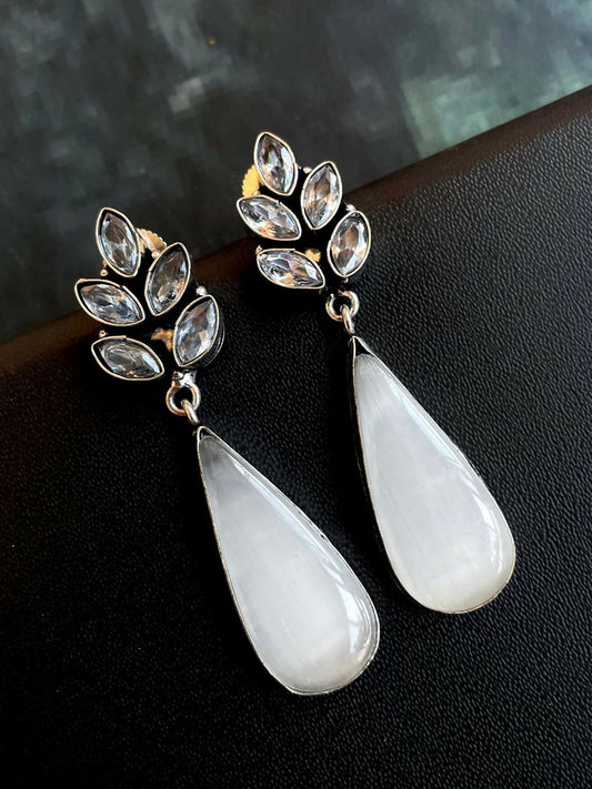 Joban Fashion Big Monalisa Stone Partywear Earring
