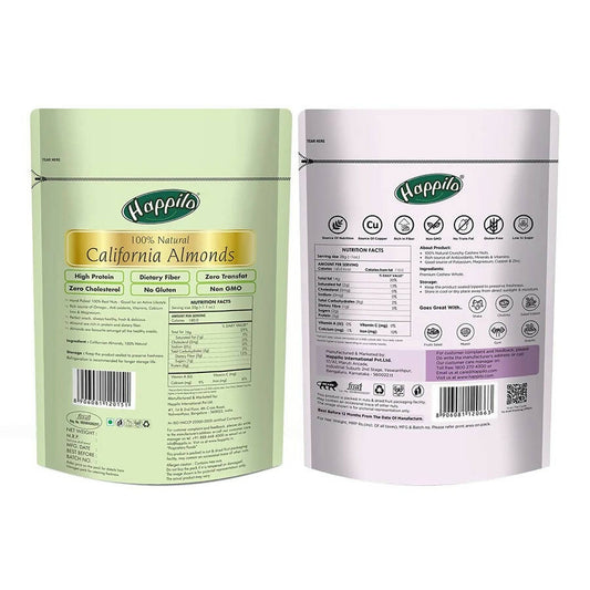 Happilo Premium Nuts Combo (Premium Whole Cashews & Californian Almonds) - Grab2buy