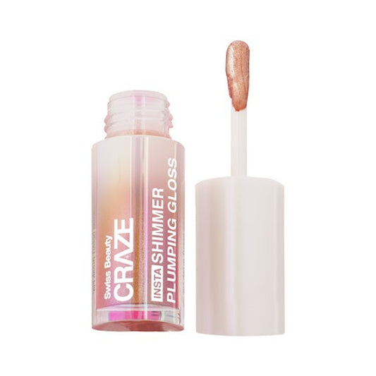 Swiss Beauty CRAZE Insta Shimmer Plumping Gloss |Super Glossy | Non-sticky & Moisturising 1 Main Character