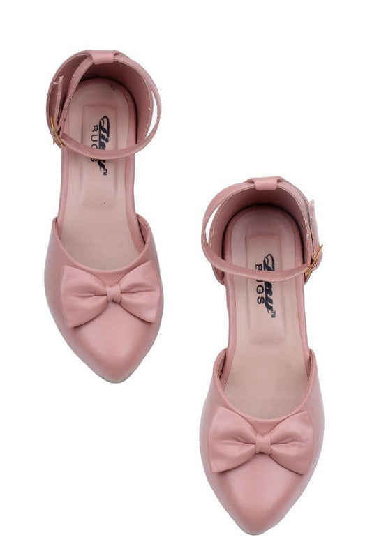Tiny Bugs Girls Bow Embellished Ballerinas - Peach Grab2Buy Tiny Bugs Grab2Buy