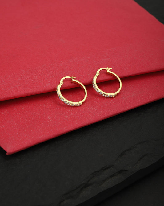Gold-Polished With Cz Floral Bold Stud Earring - Wahe Jewels | Grab2Buy