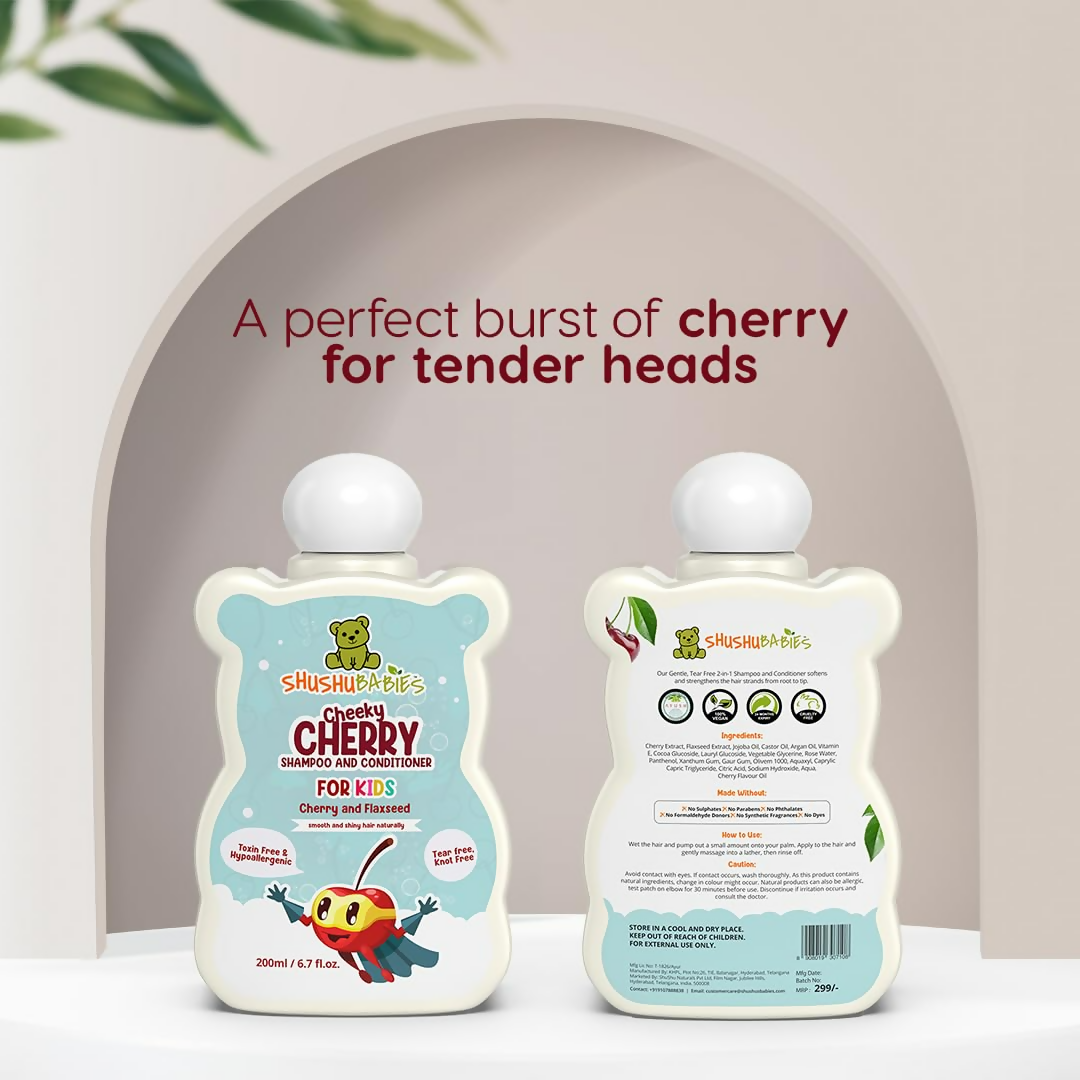 ShuShu Babies Cheeky Cherry Shampoo & Conditioner (under 4-12 Years) - Grab2buy