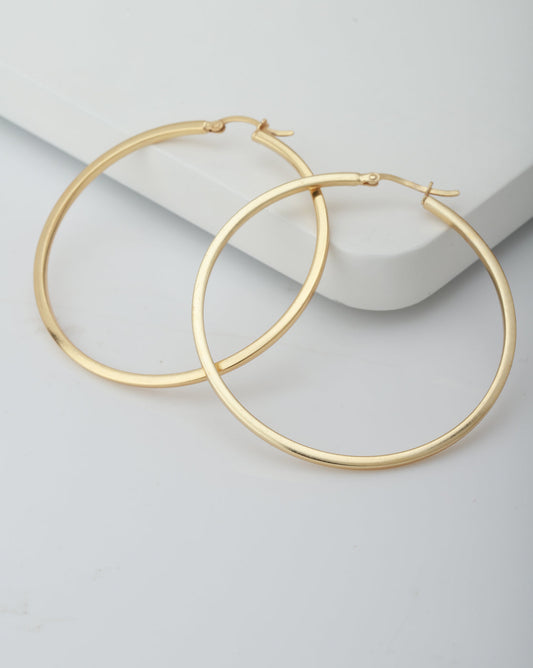 Gold-Polished Oval Shape Hoop Earrings For Women - Wahe Jewels Noz2Toz