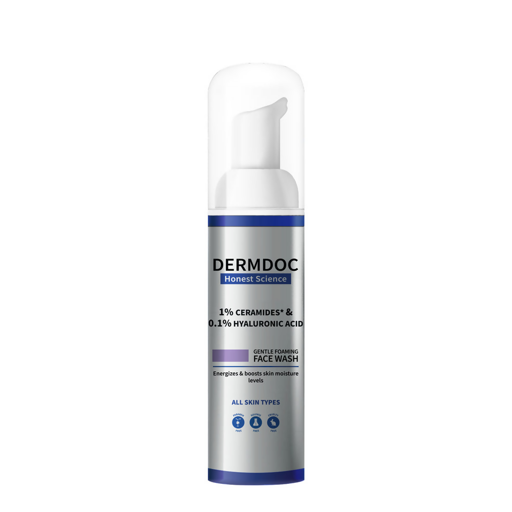 Dermdoc 1% Ceramides * & 0.1% Hyaluronic Acid Gentle Foaming Face Wash - Grab2buy