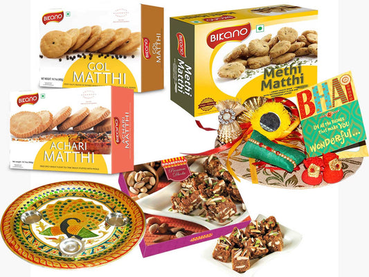 Bikano Mathi Magic with Dhoda Rakhi Pooja Thali - Grab2buy