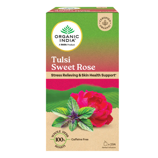 Organic India Tulsi Sweet Rose 25 Tea Bags Genie India