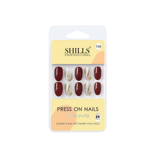 Shills Professional Reusable Press On Nails Oval - SPN706