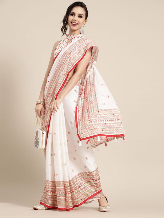 Saree Mall Ethnic Motifs Saree with Sleek border