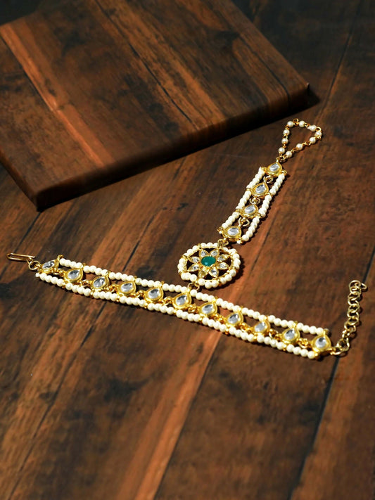 Joban Fashion Kundan Hathphool For Women