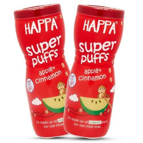 Happa Organic Multigrain Apple + Cinnamon Melts Super Puffs
