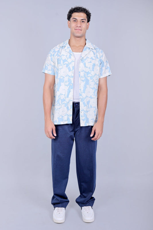 Bluebird korean pleated pant blue color