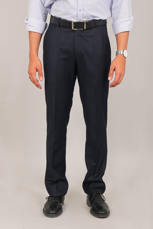 Bluebird Men's Navy Blue Formal Trouser