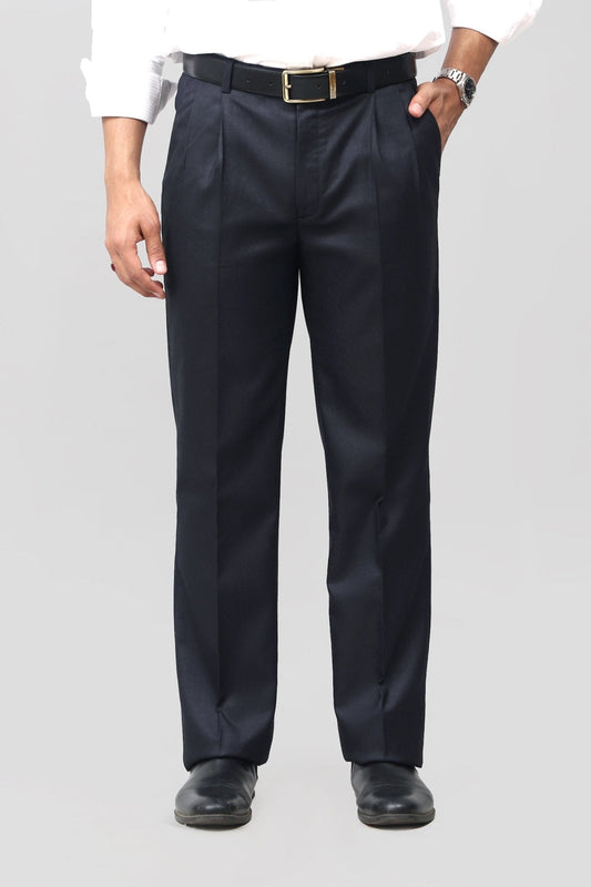 Bluebird Timeless Navy Blue Pleated Trouser